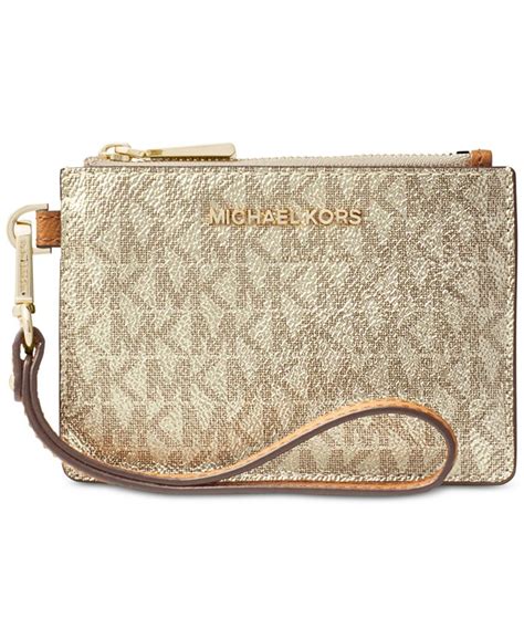 michael kors boxed metallic signature coin purse|Michael Kors small coin purse.